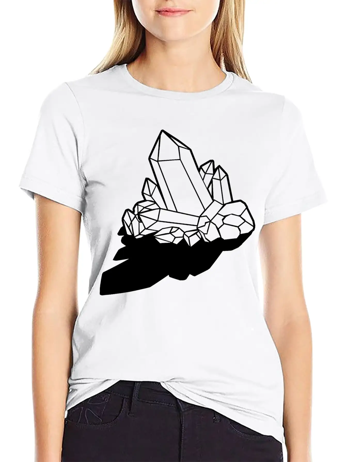 Clipart Shadow Crystal Stylish Everyday T-Shirt – Unisex Basic Cotton Tee