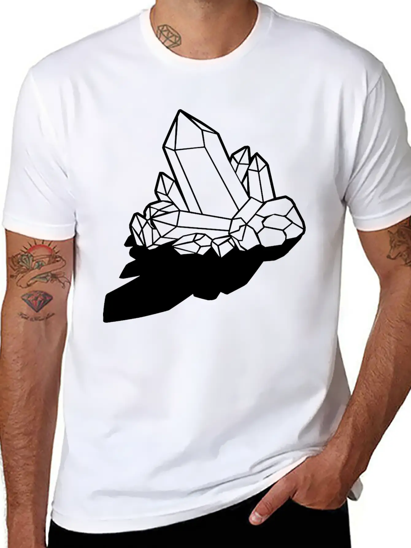 Clipart Shadow Crystal Stylish Everyday T-Shirt – Unisex Basic Cotton Tee