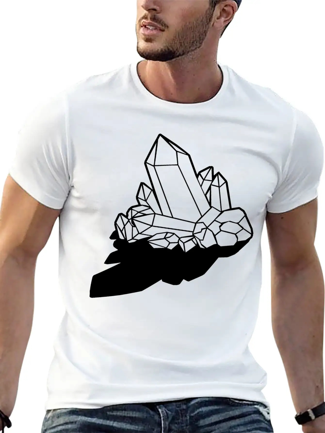 Clipart Shadow Crystal Stylish Everyday T-Shirt – Unisex Basic Cotton Tee
