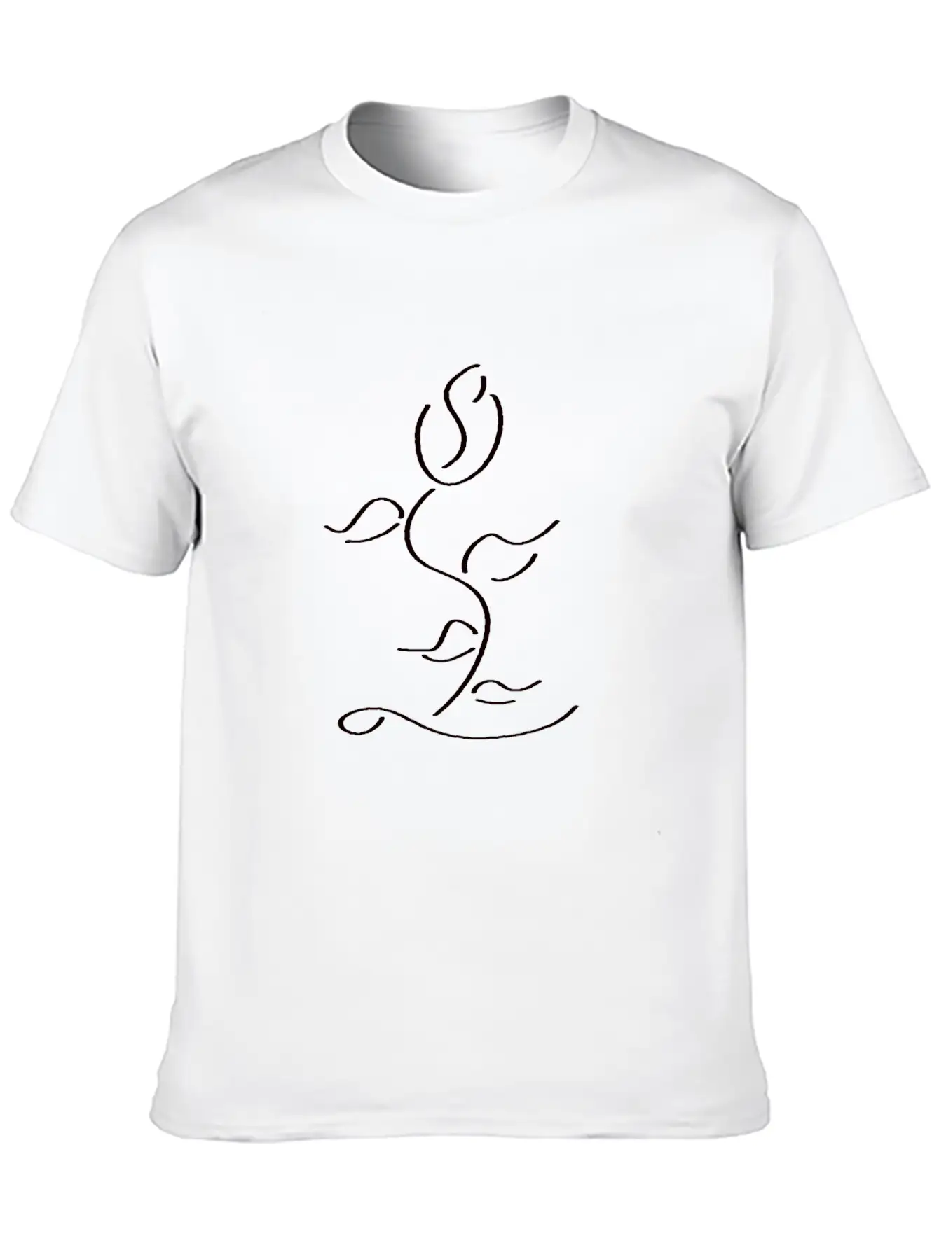 Closed Tulip In Black Comfortable Minimalist Graphic Tee – Summer Style Essential