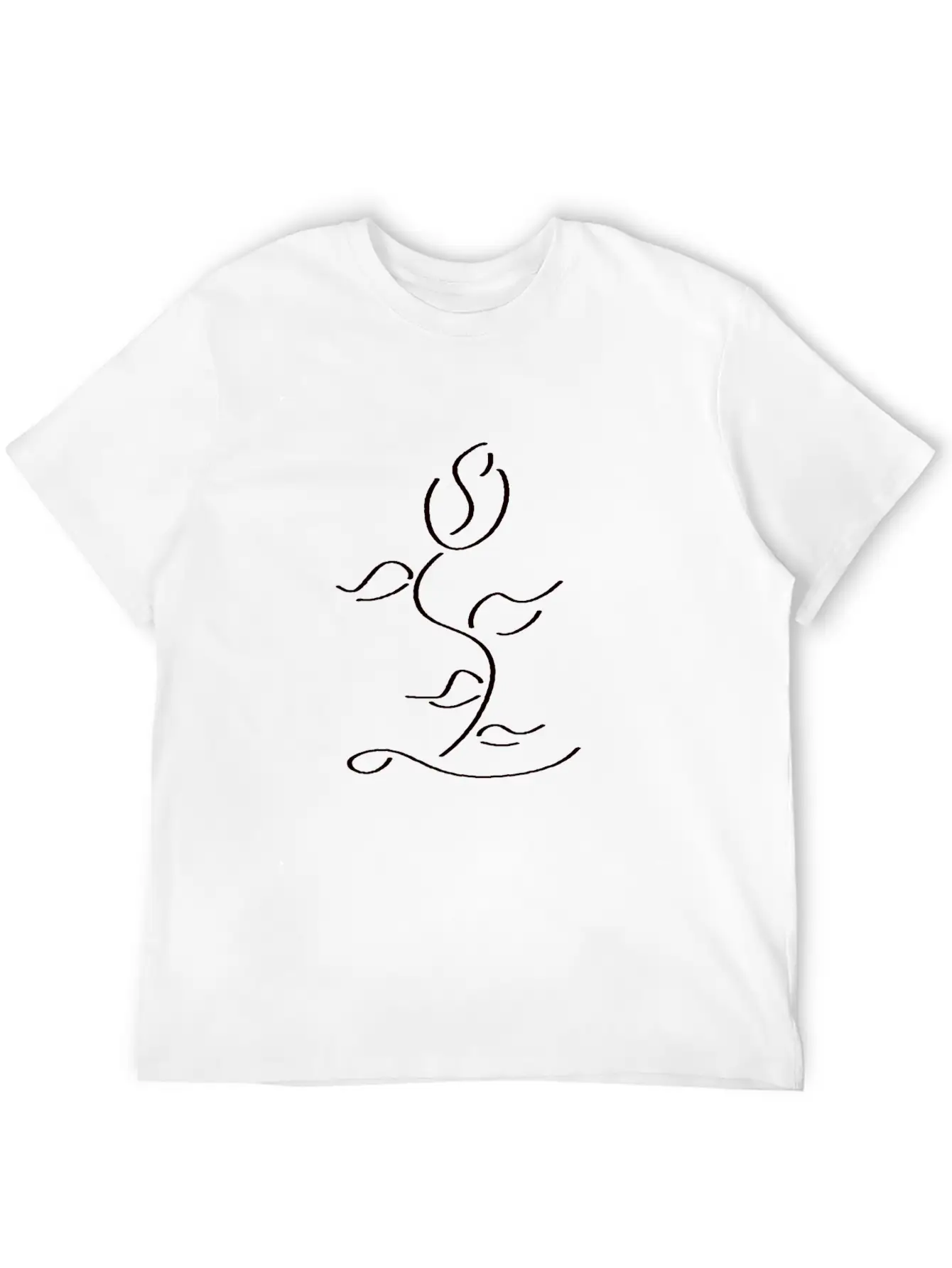 Closed Tulip In Black Comfortable Minimalist Graphic Tee – Summer Style Essential