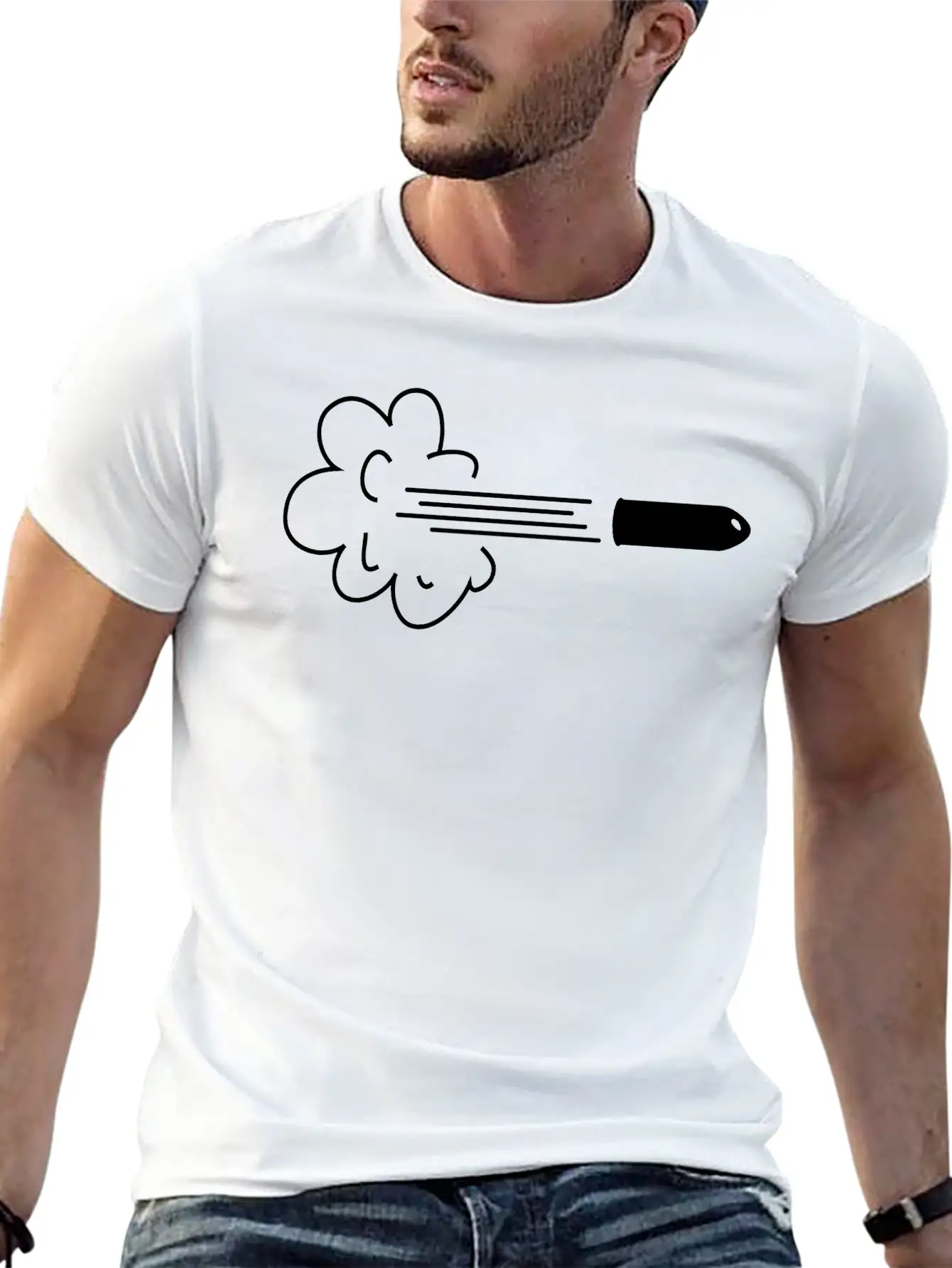 Cloud With Bullet Comfortable Minimalist Graphic Tee – Summer Style Essential