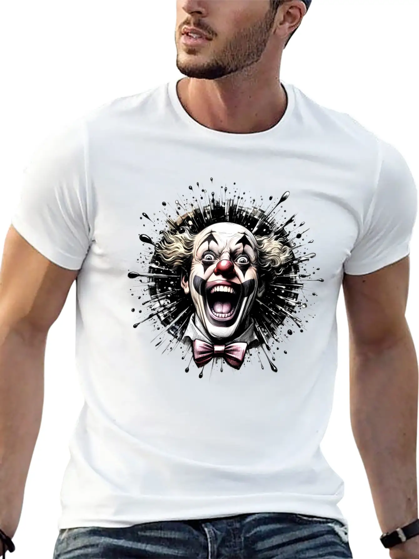 Clown Expressive Comfortable Minimalist Graphic Tee – Summer Style Essential
