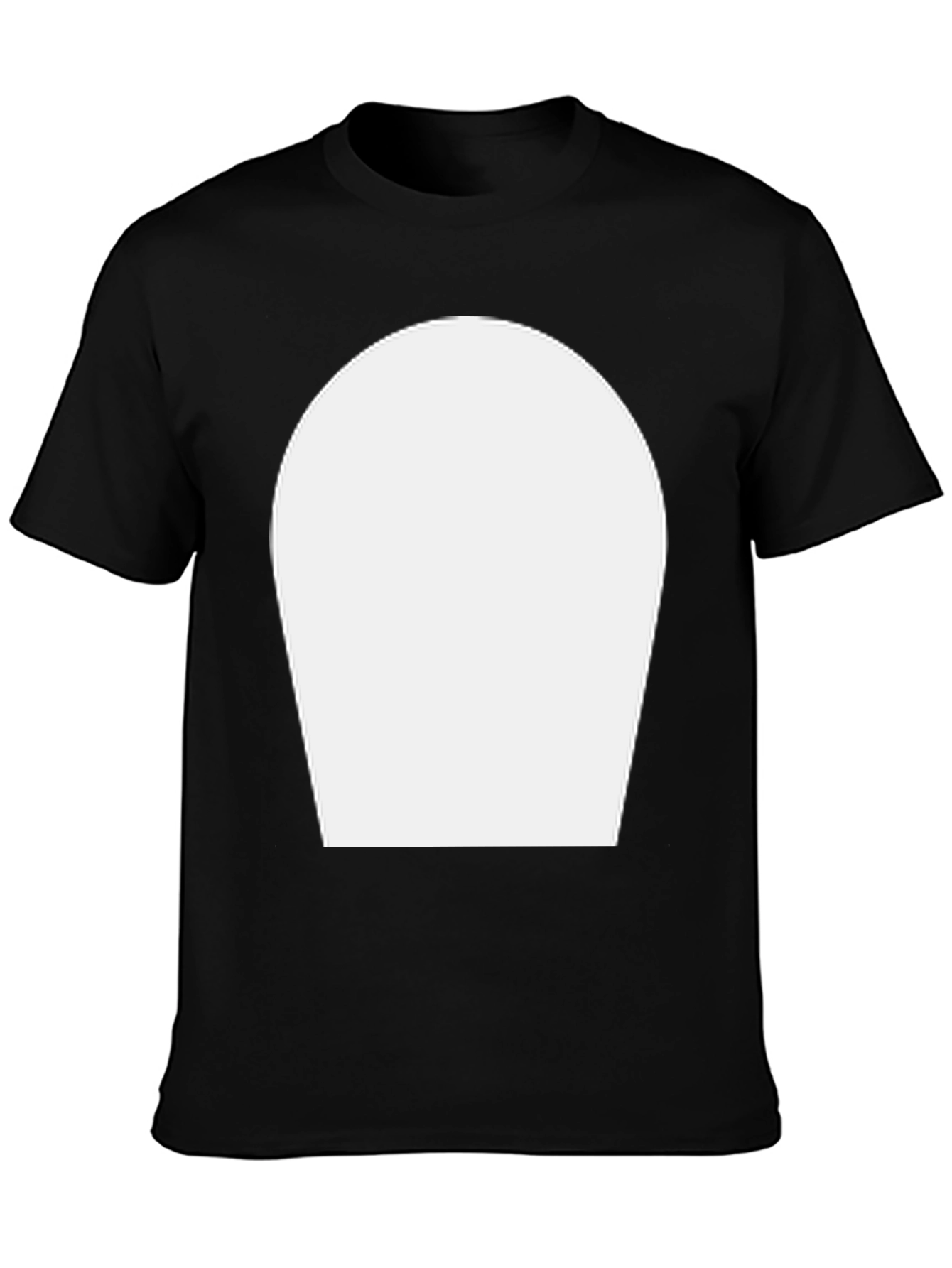 Classic Black T-Shirt with Customizable White Area