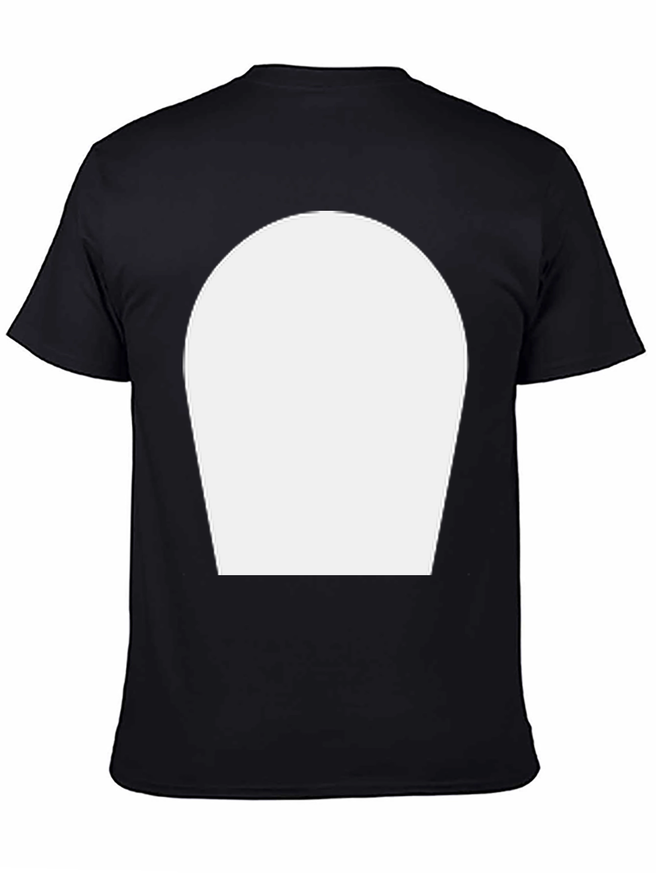 Classic Black T-Shirt with Customizable White Area