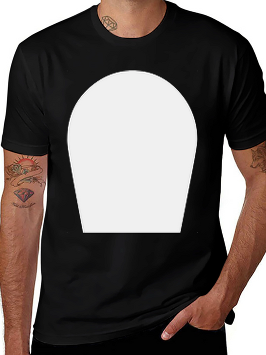 Classic Black T-Shirt with Customizable White Area
