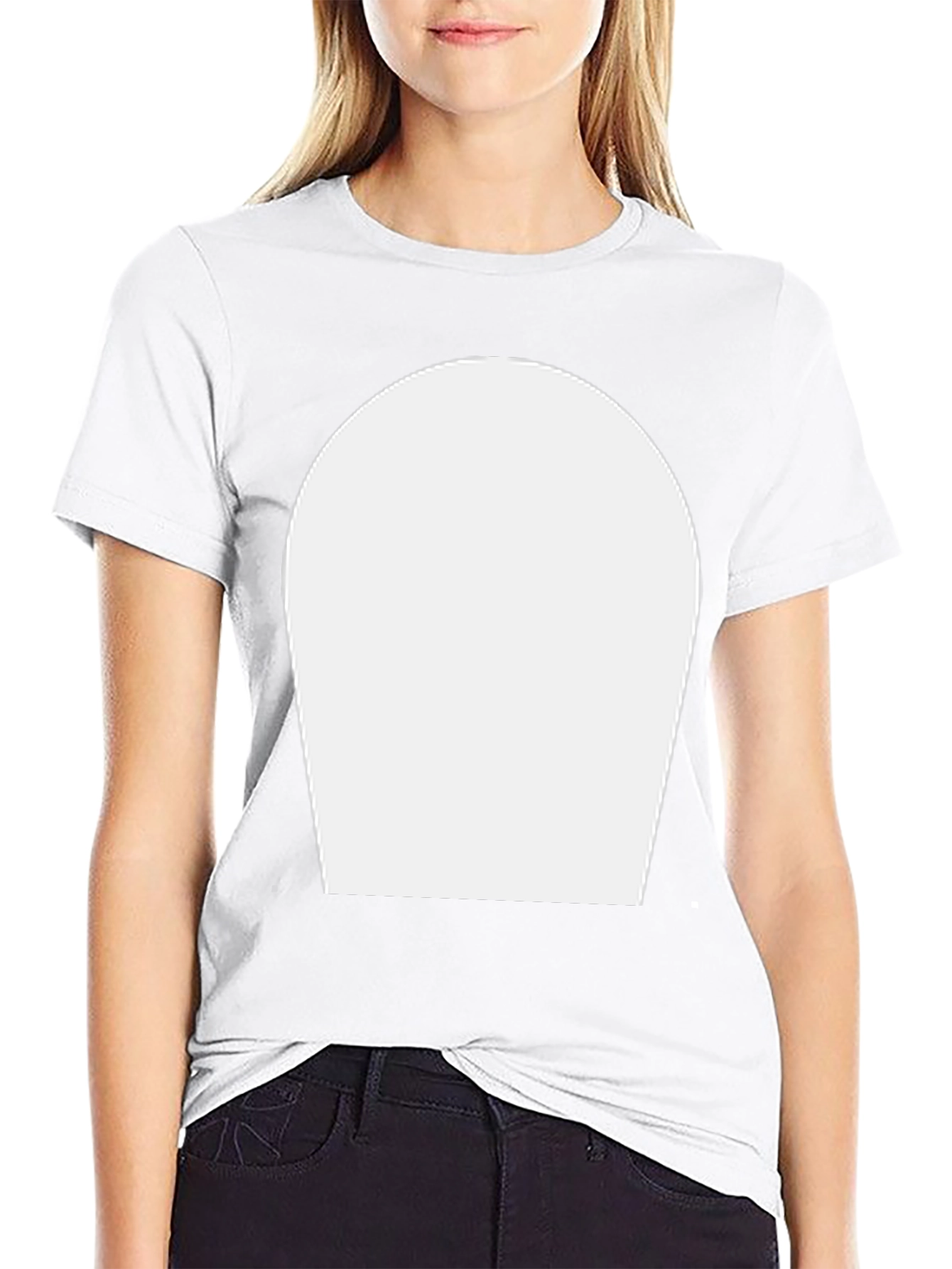 Classic Black T-Shirt with Customizable White Area