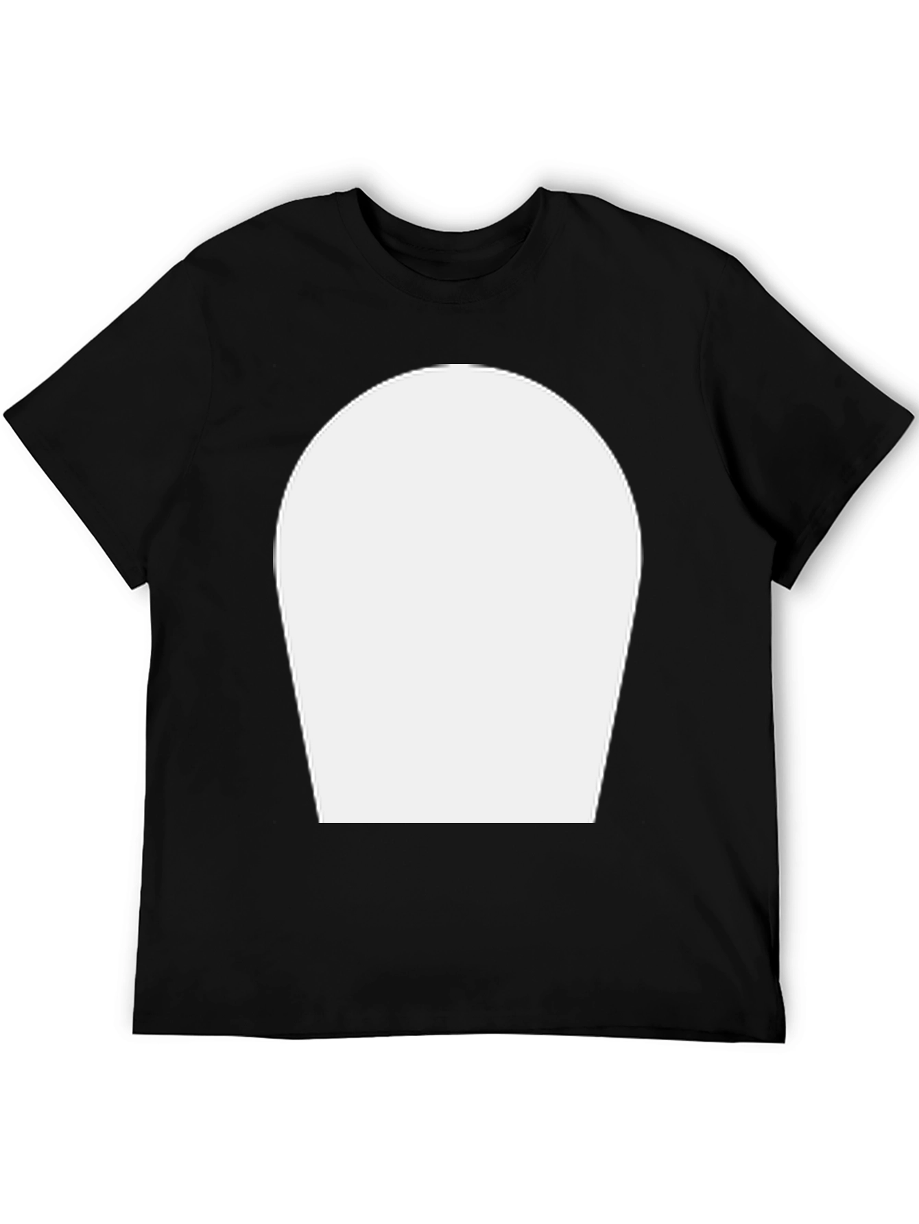 Classic Black T-Shirt with Customizable White Area