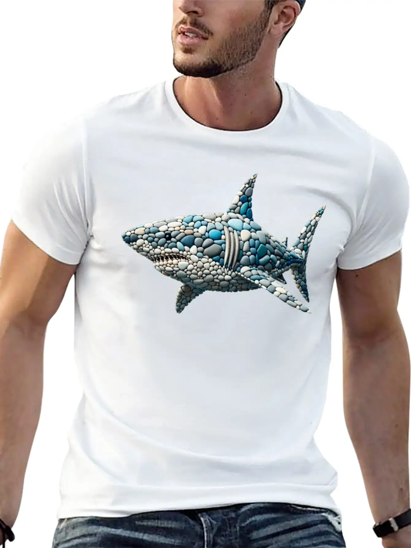 Cobblestone Cruiser - The Reef Shark Essential Unisex Summer Tee – Soft Cotton Casual Fit