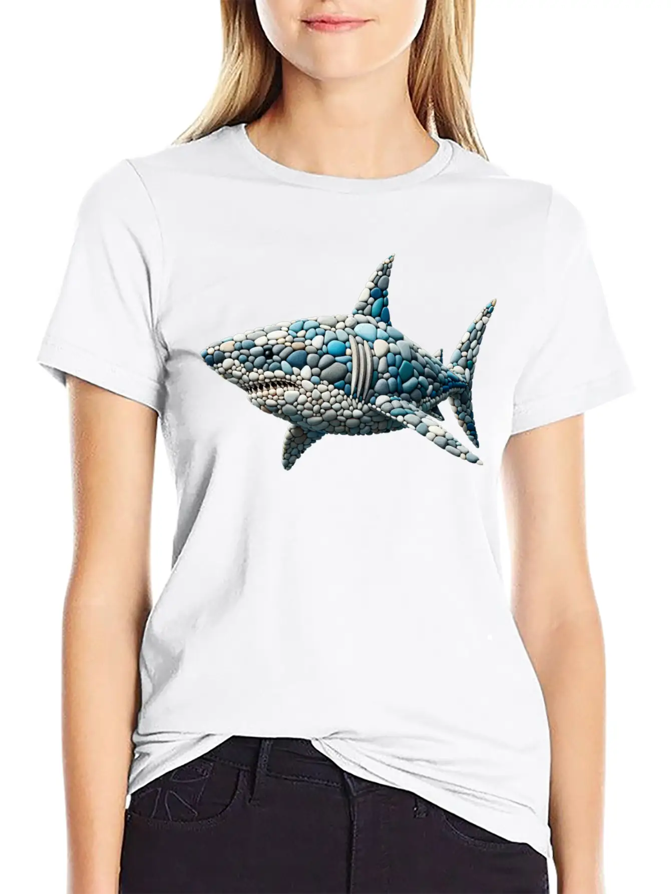 Cobblestone Cruiser - The Reef Shark Essential Unisex Summer Tee – Soft Cotton Casual Fit