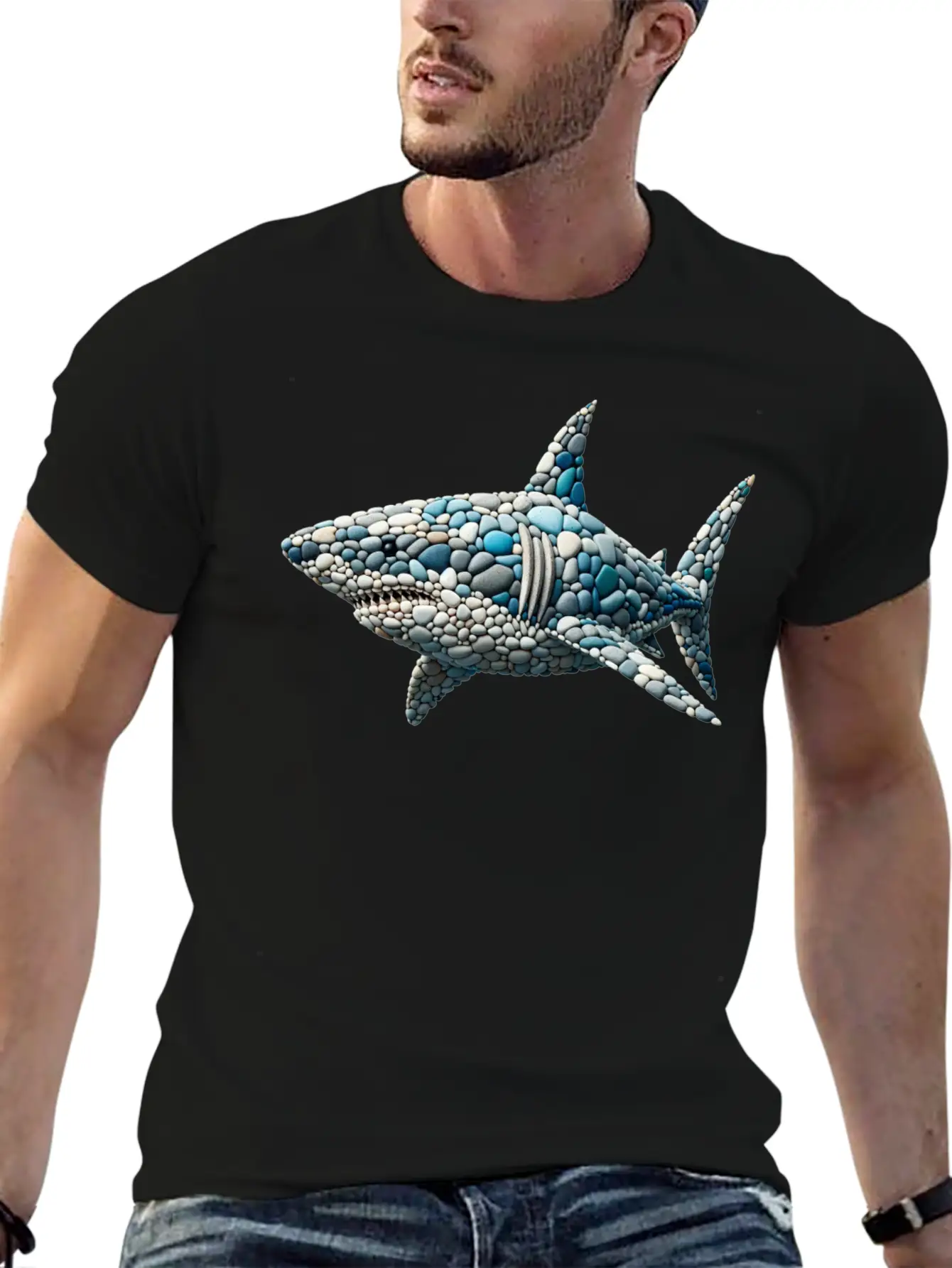 Cobblestone Cruiser - The Reef Shark Essential Unisex Summer Tee – Soft Cotton Casual Fit