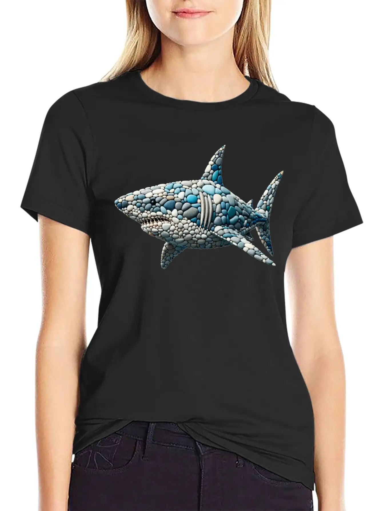 Cobblestone Cruiser - The Reef Shark Essential Unisex Summer Tee – Soft Cotton Casual Fit