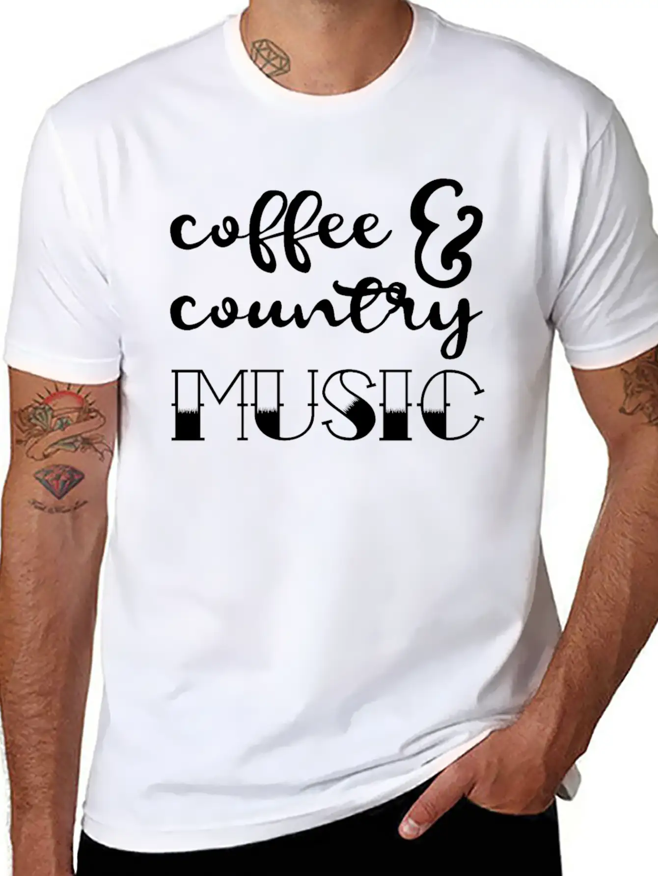 Coffee And Country Music Comfortable Minimalist Graphic Tee – Summer Style Essential