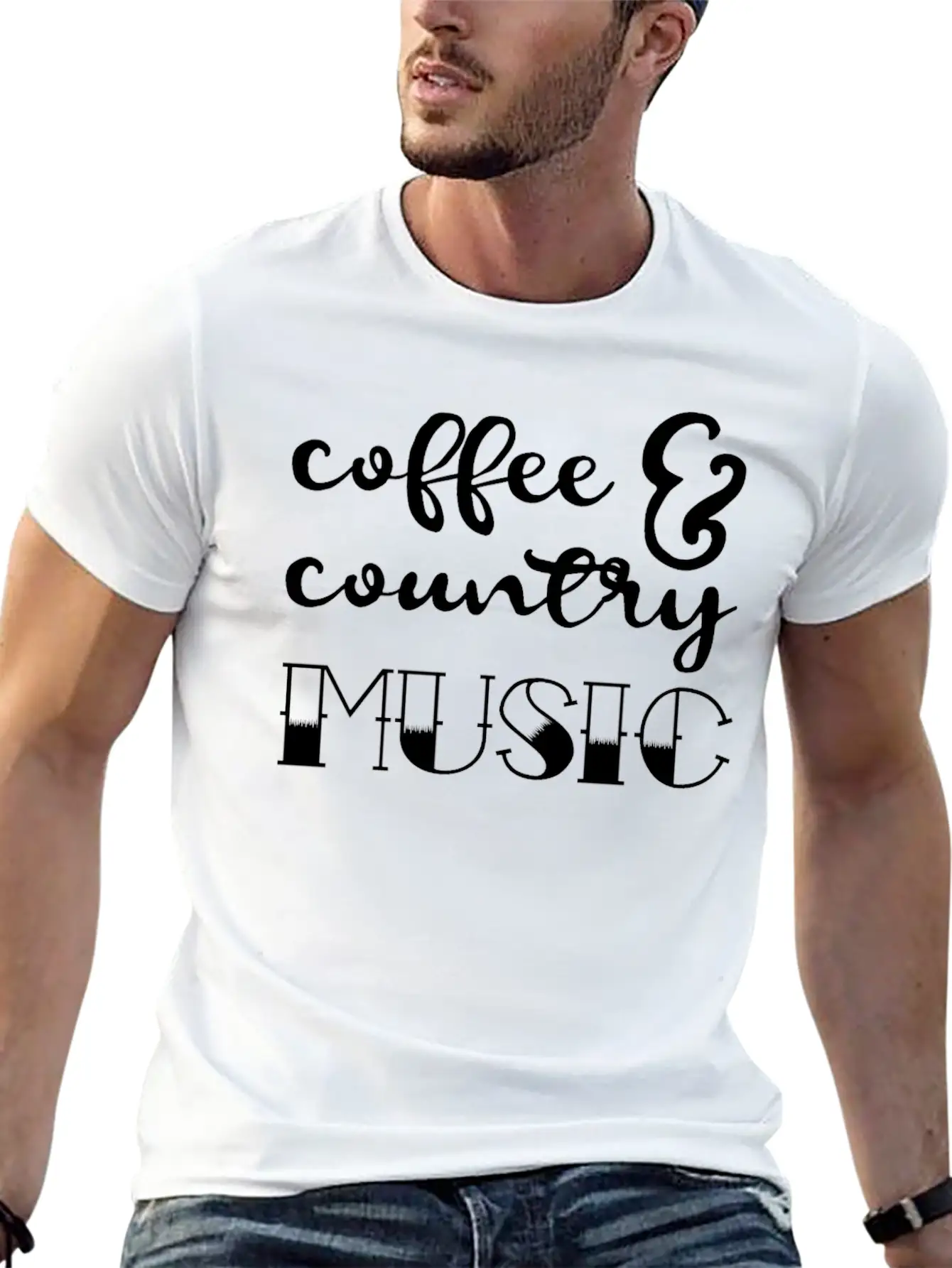 Coffee And Country Music Comfortable Minimalist Graphic Tee – Summer Style Essential