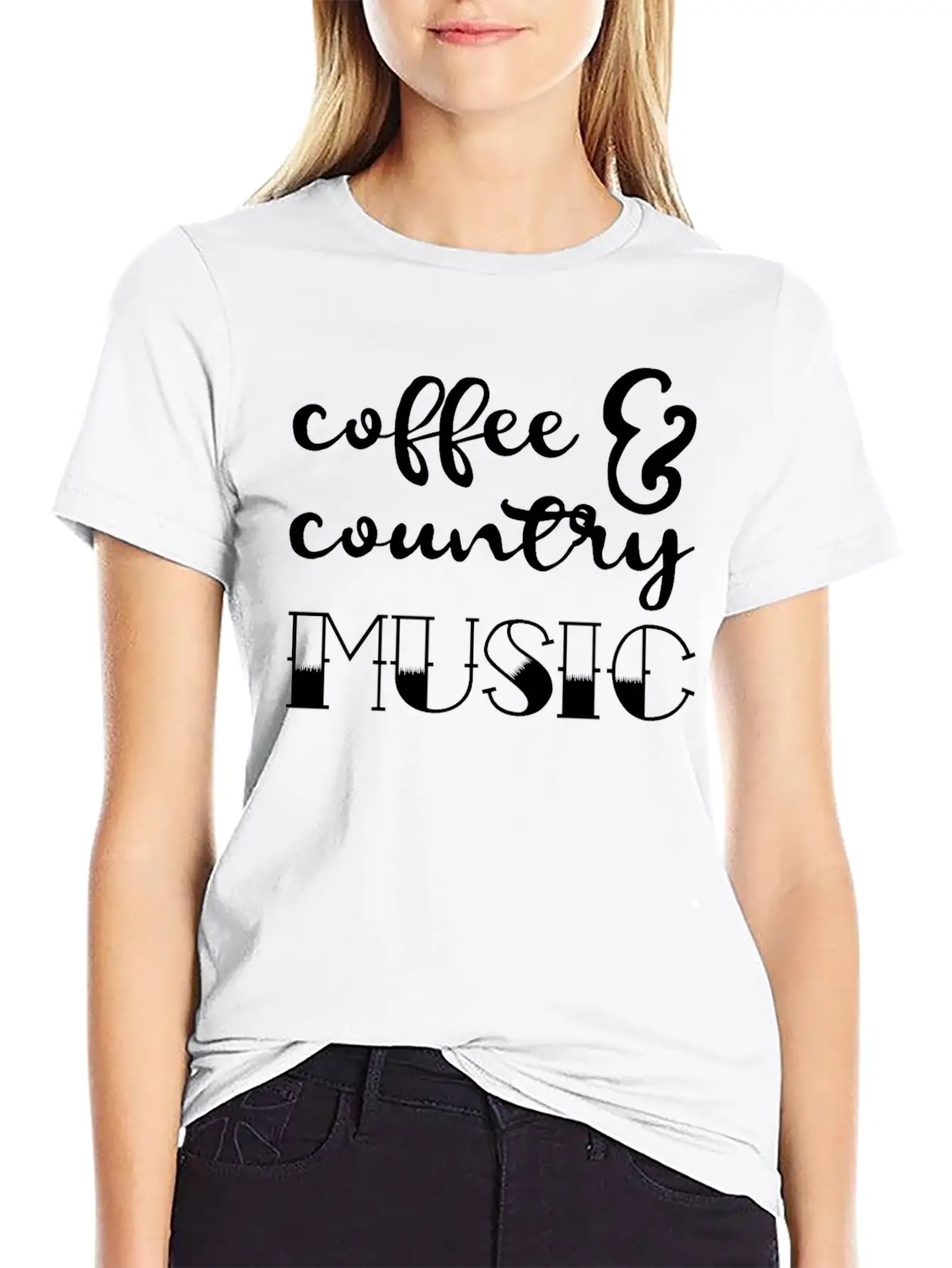 Coffee And Country Music Comfortable Minimalist Graphic Tee – Summer Style Essential