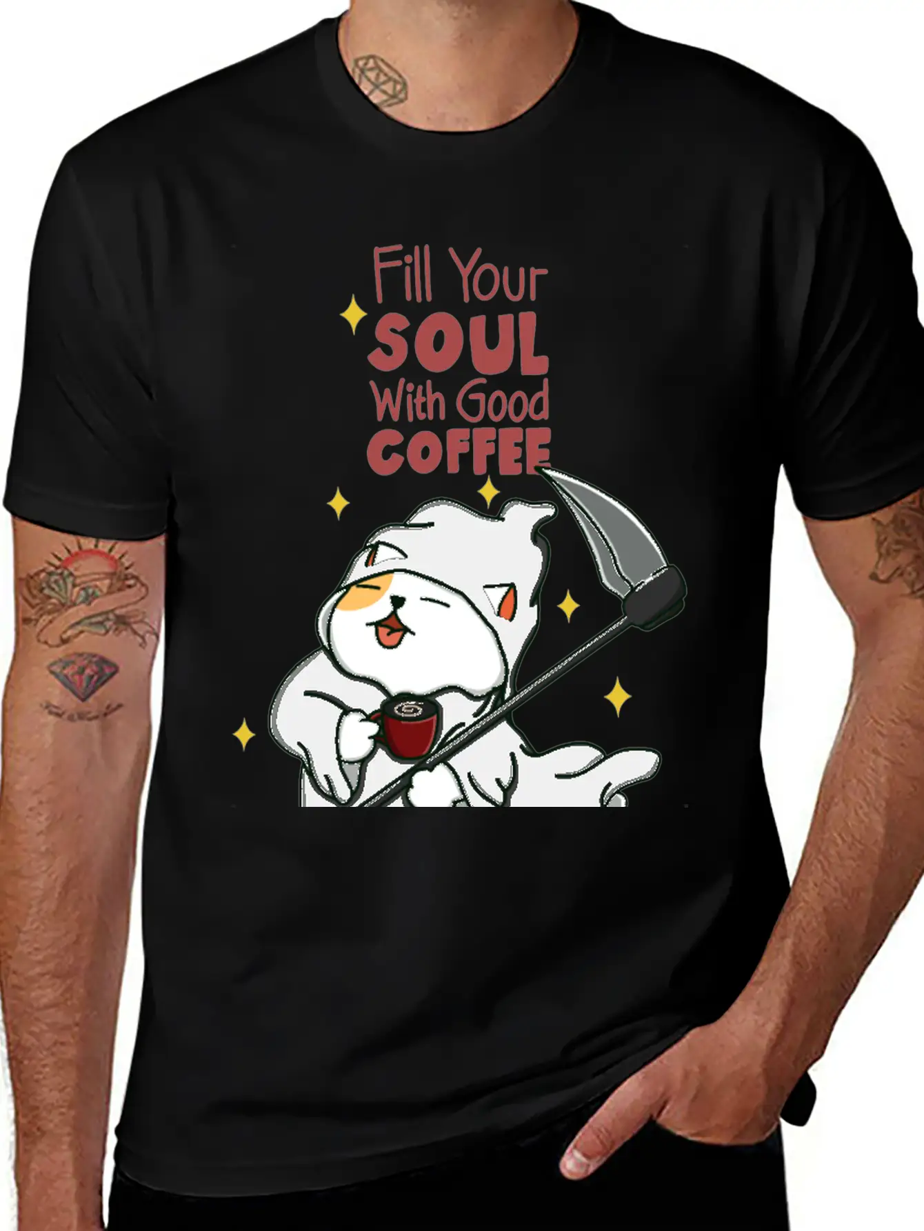 Coffee And Soul Unisex Short Sleeve Soft Cotton T-Shirt – Casual Everyday Wear