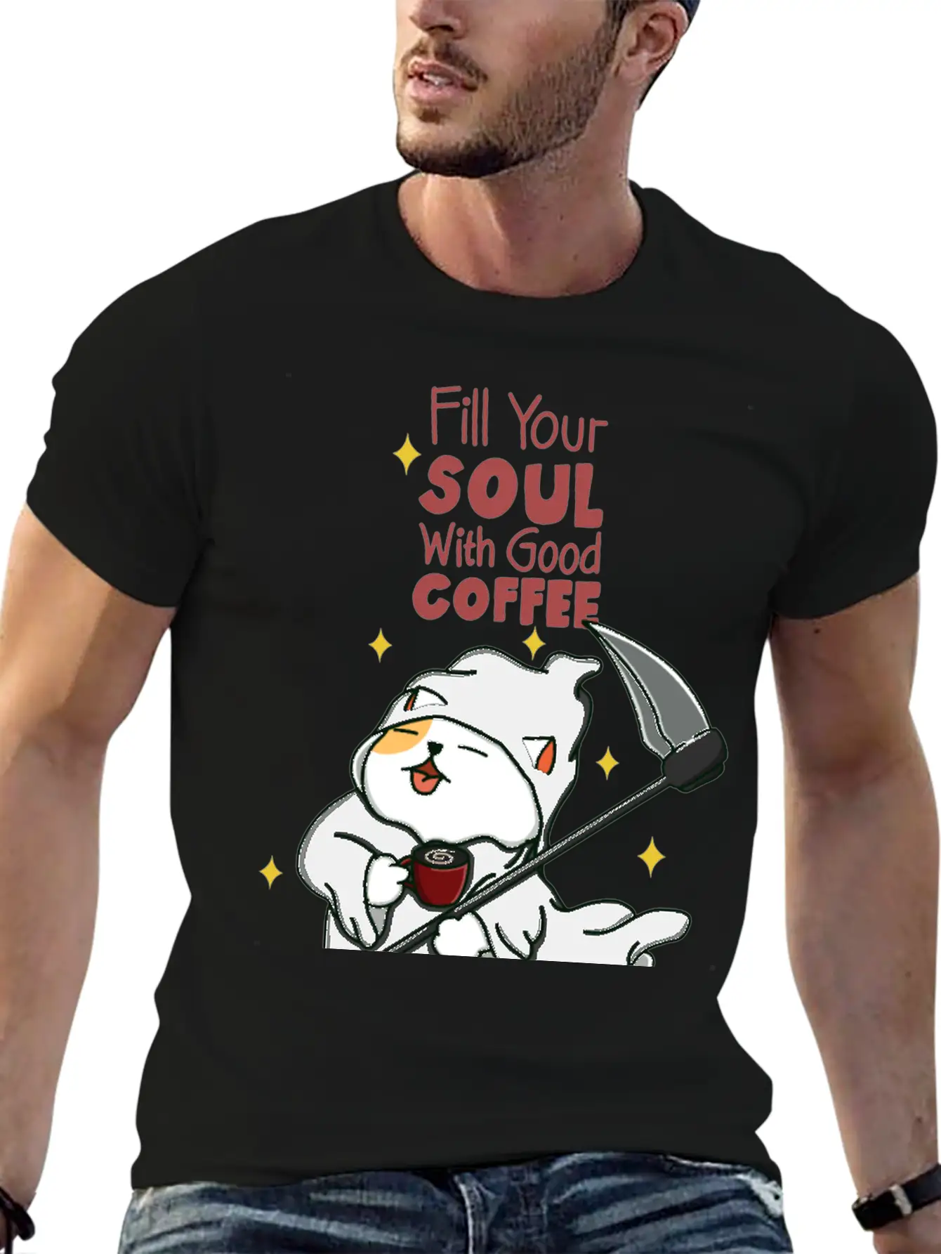 Coffee And Soul Unisex Short Sleeve Soft Cotton T-Shirt – Casual Everyday Wear