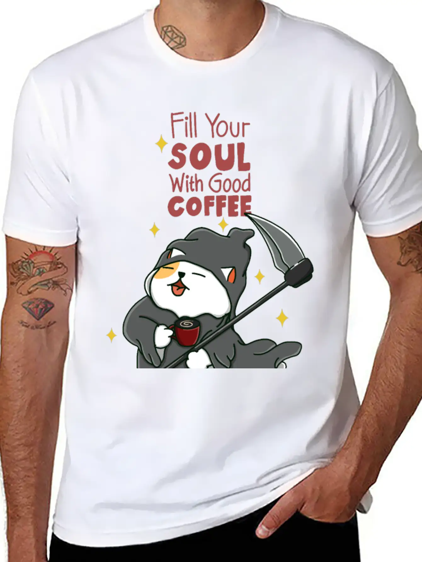 Coffee And Soul Unisex Short Sleeve Soft Cotton T-Shirt – Casual Everyday Wear