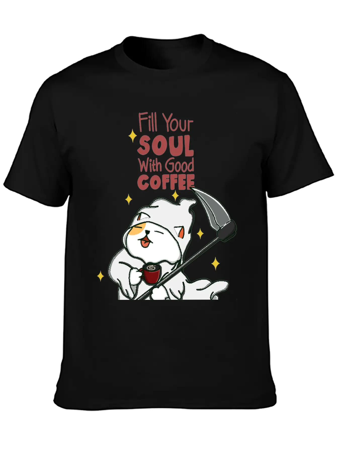 Coffee And Soul Unisex Short Sleeve Soft Cotton T-Shirt – Casual Everyday Wear