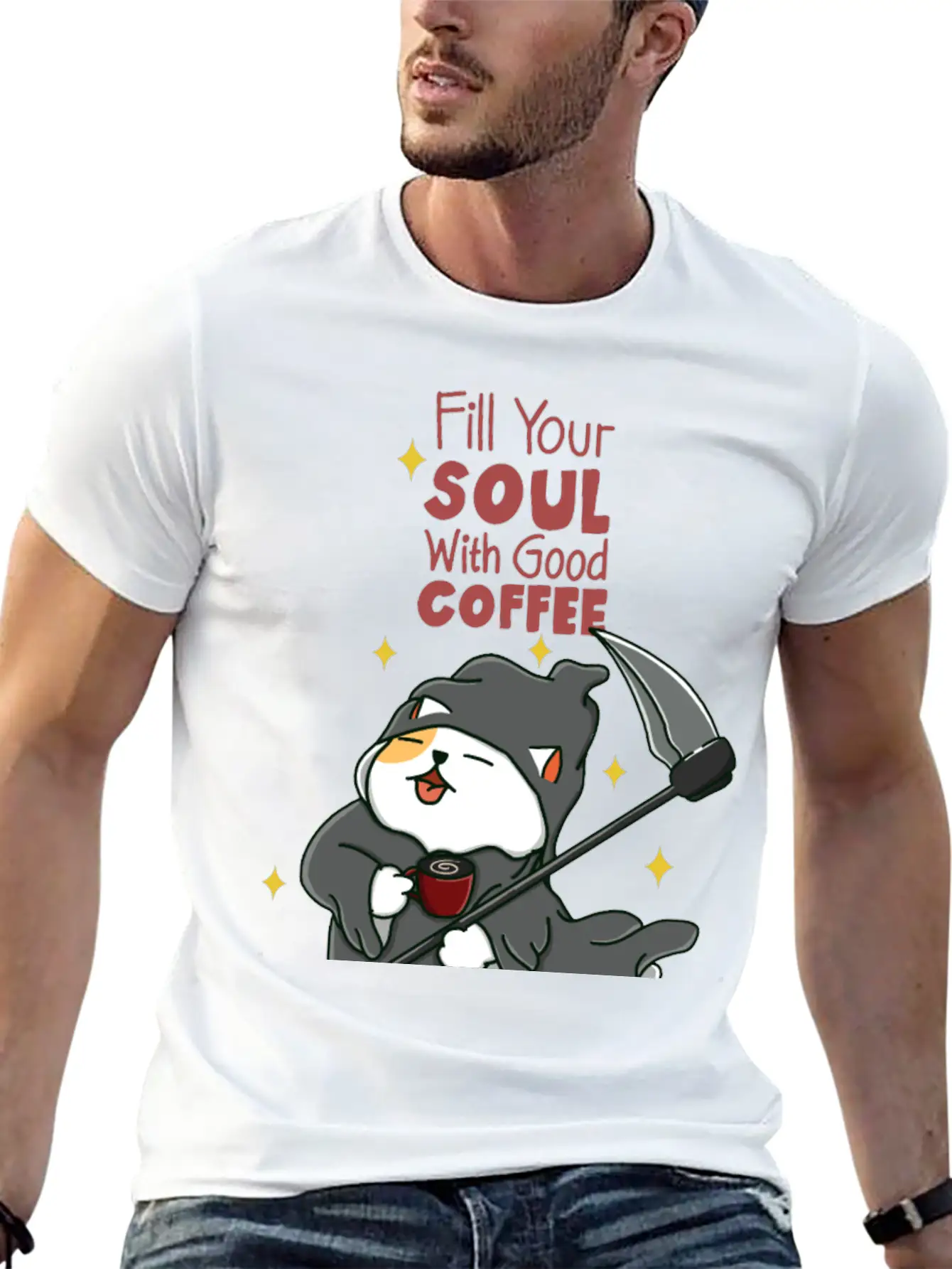 Coffee And Soul Unisex Short Sleeve Soft Cotton T-Shirt – Casual Everyday Wear