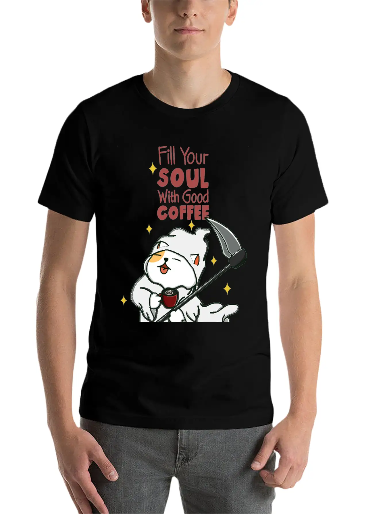 Coffee And Soul Unisex Short Sleeve Soft Cotton T-Shirt – Casual Everyday Wear