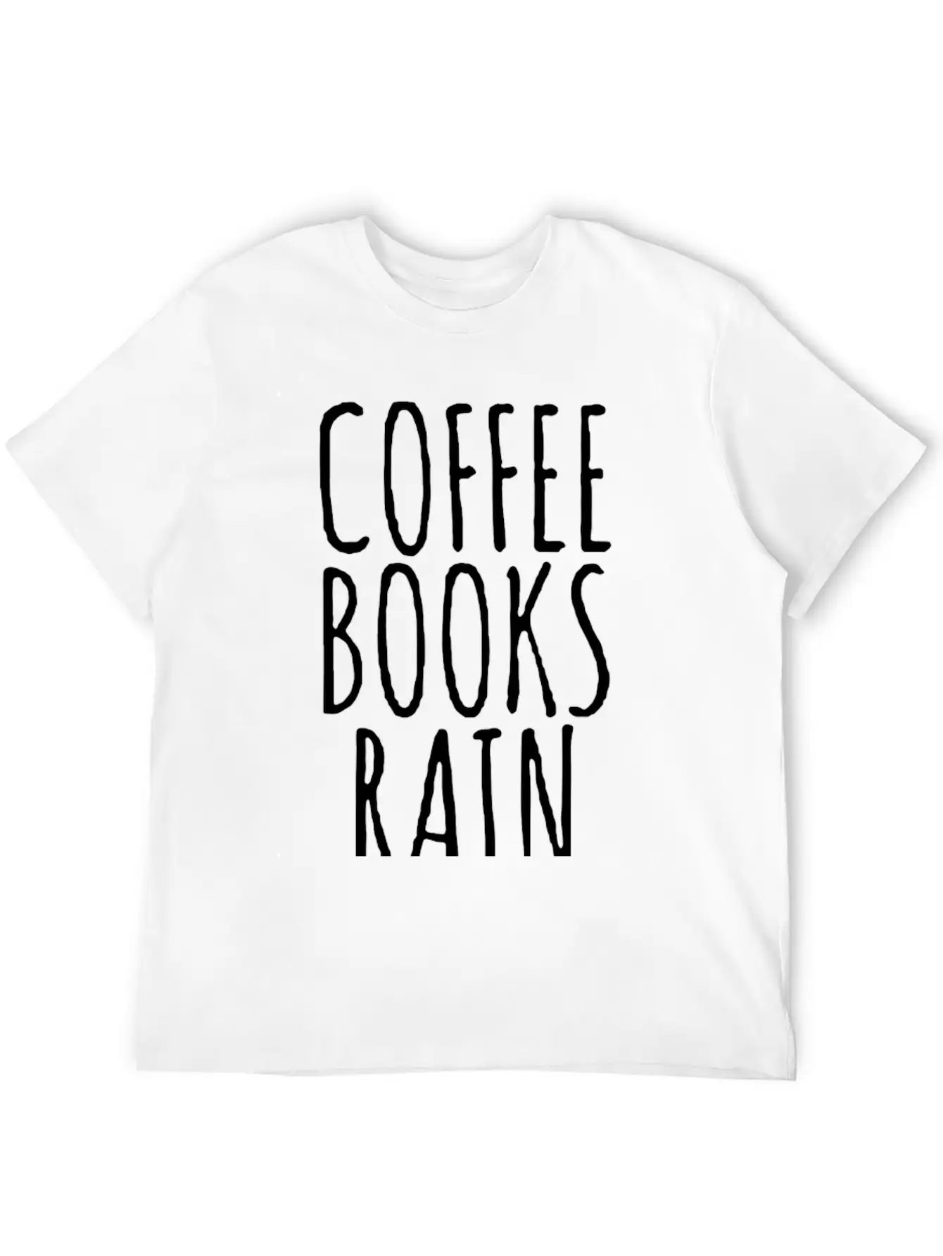 Coffee Books Rain Basic Graphic T-Shirt – Daily Comfort In Soft Cotton