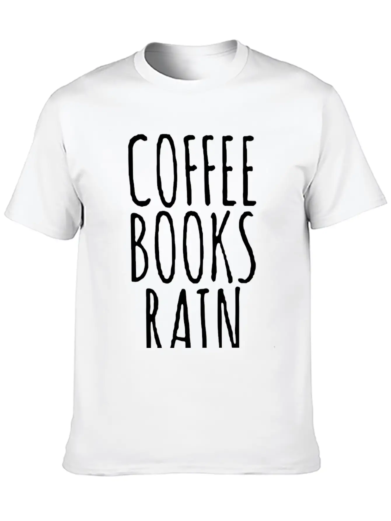 Coffee Books Rain Basic Graphic T-Shirt – Daily Comfort In Soft Cotton