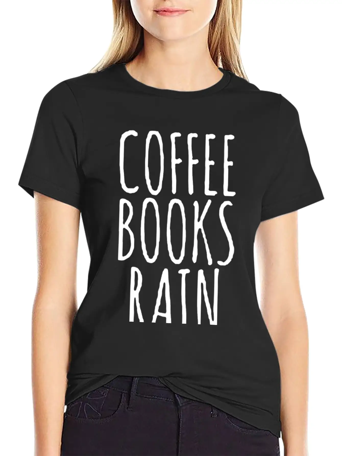 Coffee Books Rain Basic Graphic T-Shirt – Daily Comfort In Soft Cotton
