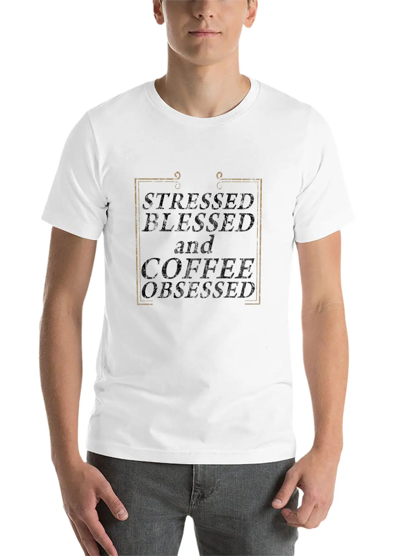 Coffee Caffeine Gift Idea Stylish Everyday T-Shirt – Unisex Basic Cotton Tee