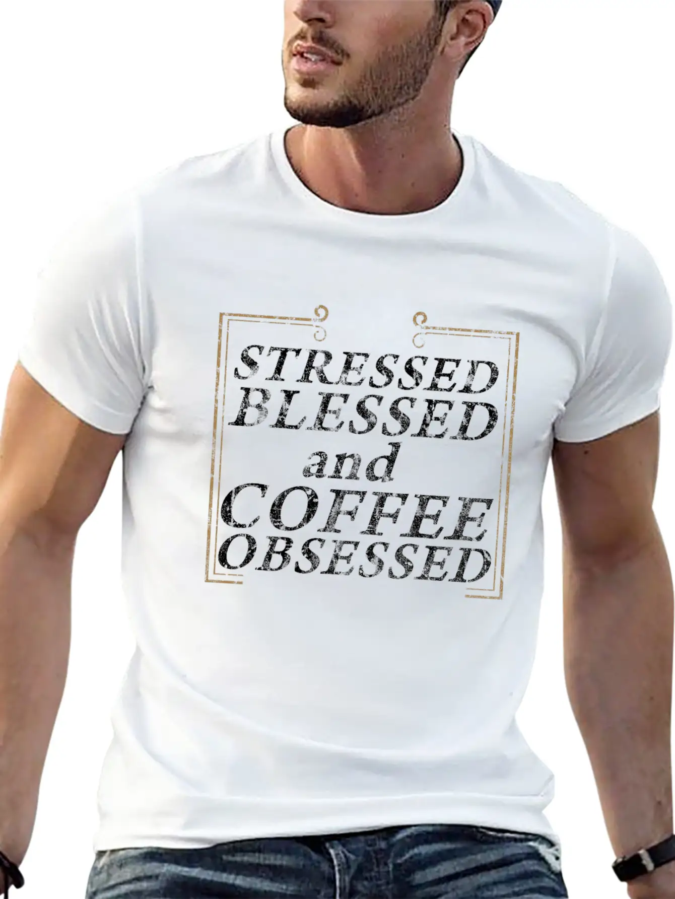 Coffee Caffeine Gift Idea Stylish Everyday T-Shirt – Unisex Basic Cotton Tee