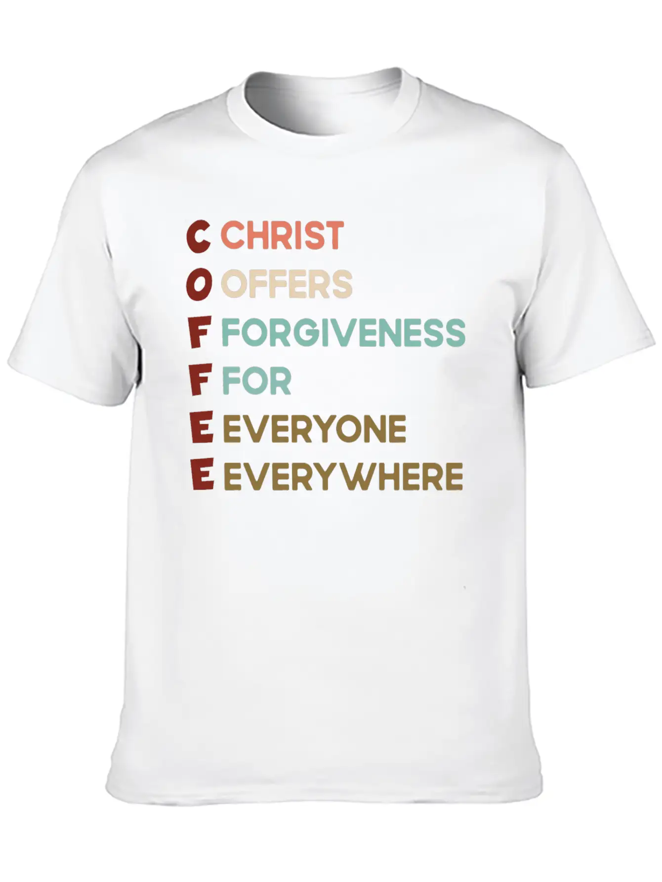 Coffee Christ Offers Forgiveness For Everyone Ever Unisex Short Sleeve Soft Cotton T-Shirt – Casual Everyday Wear