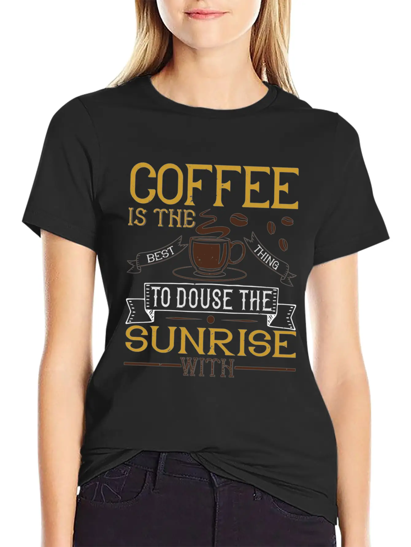 Coffee Is The Best Thing To Douse The Sunrise Essential Unisex Summer Tee – Soft Cotton Casual Fit