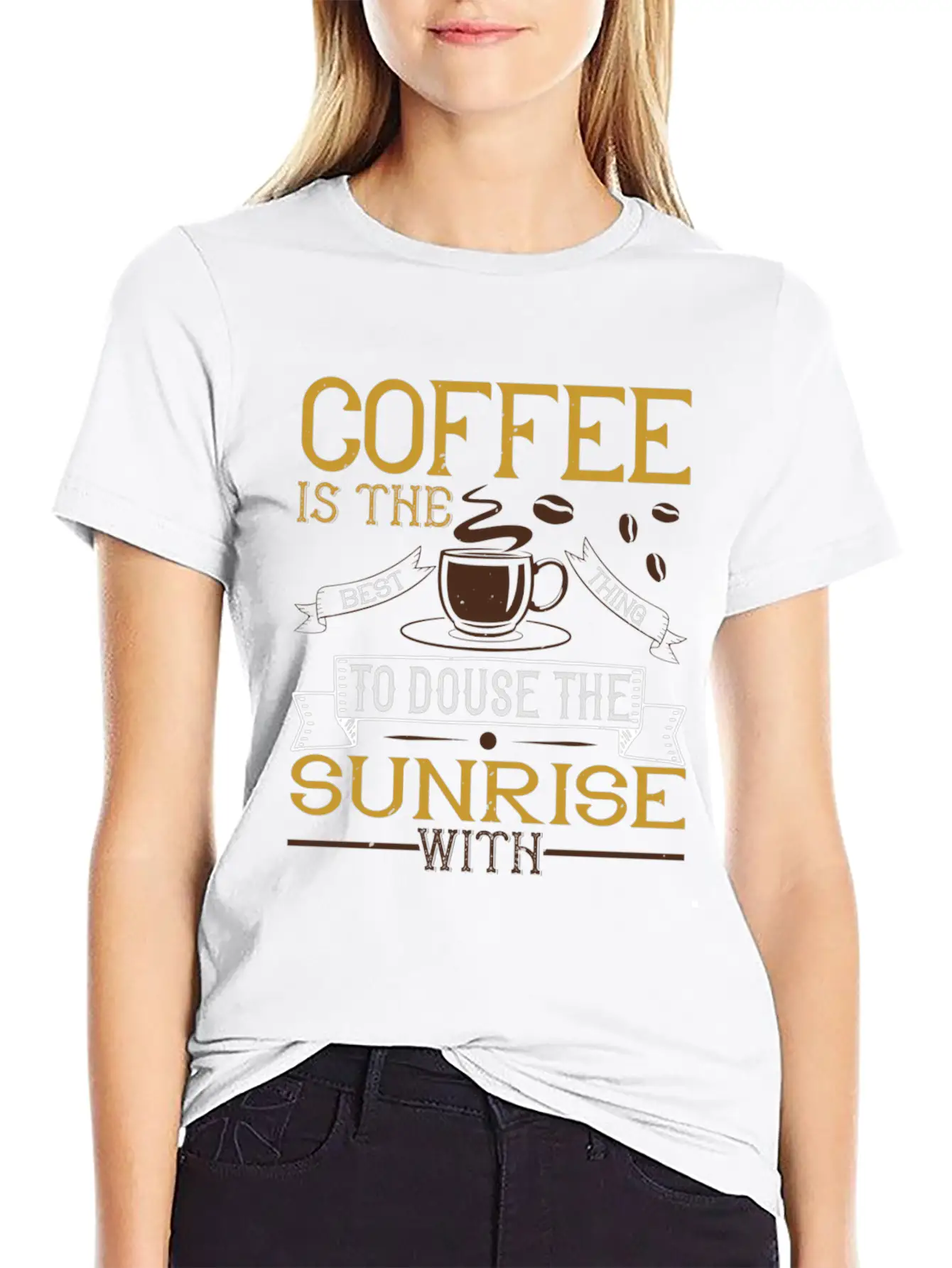 Coffee Is The Best Thing To Douse The Sunrise Essential Unisex Summer Tee – Soft Cotton Casual Fit