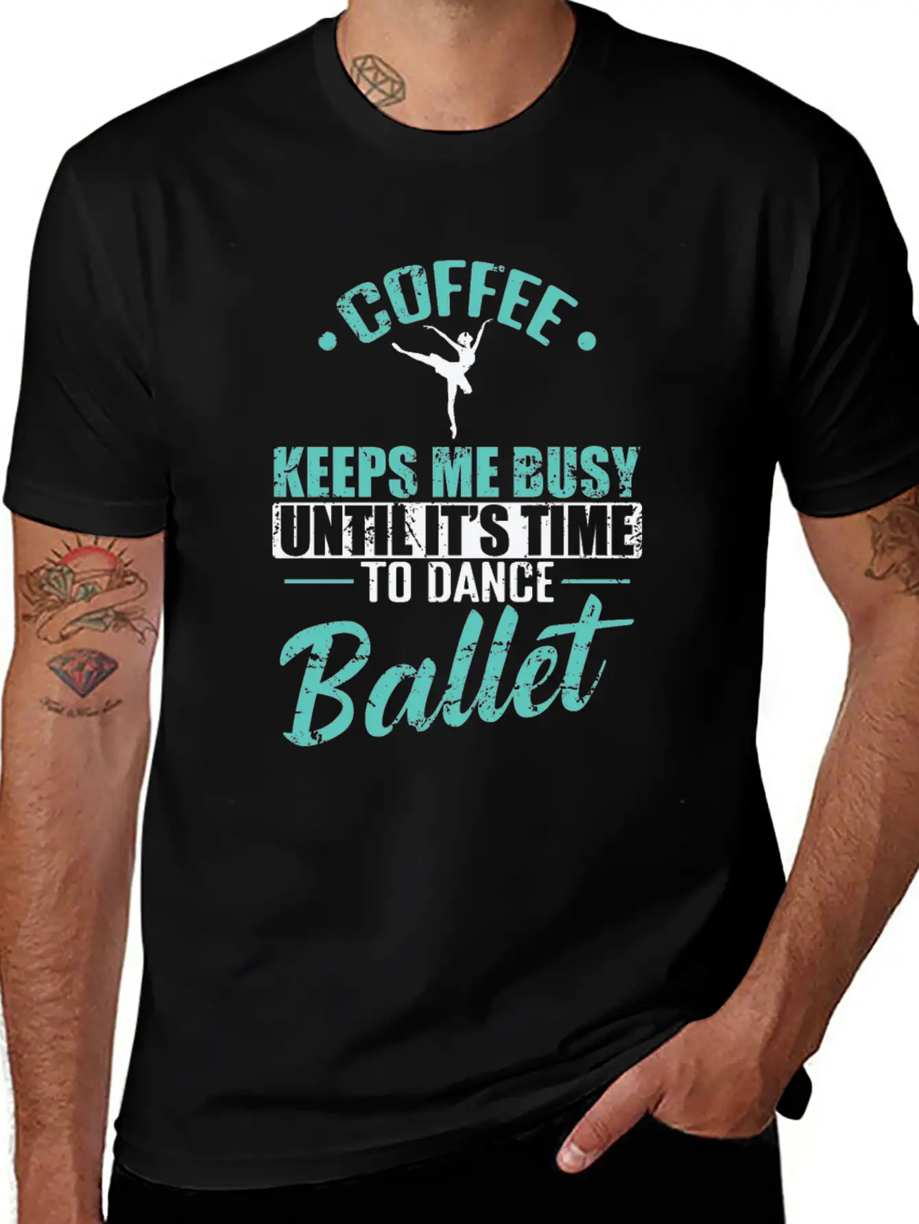 Coffee Keeps Me Busy Time To Dance Ballet Timeless Short Sleeve Tee – Comfy And Minimalist Design