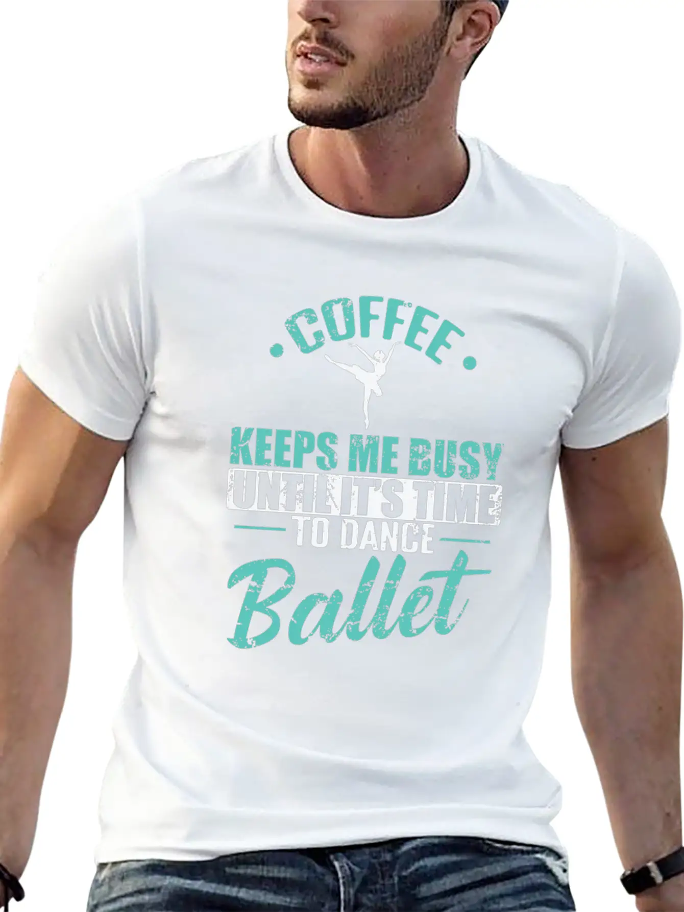 Coffee Keeps Me Busy Time To Dance Ballet Timeless Short Sleeve Tee – Comfy And Minimalist Design