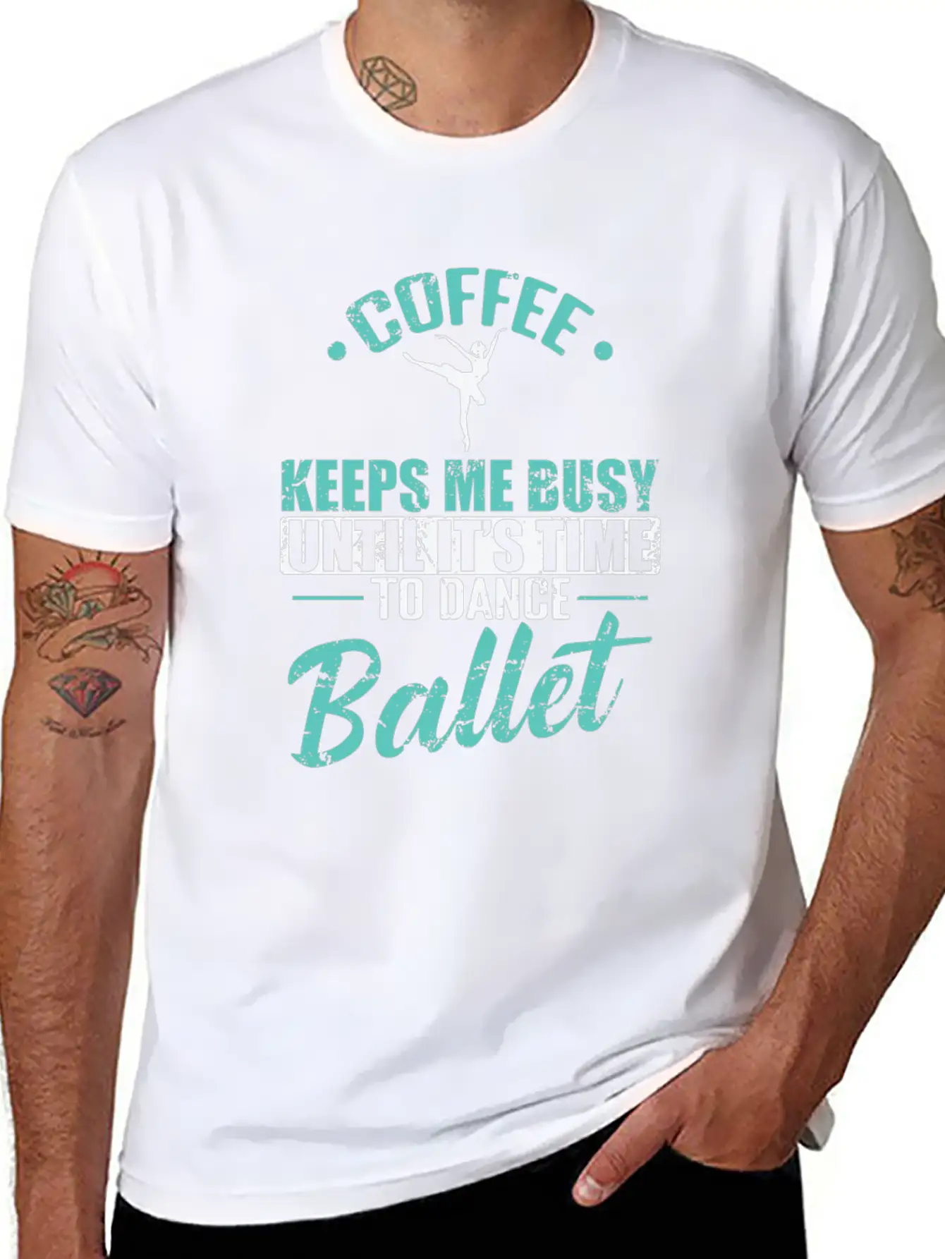 Coffee Keeps Me Busy Time To Dance Ballet Timeless Short Sleeve Tee – Comfy And Minimalist Design