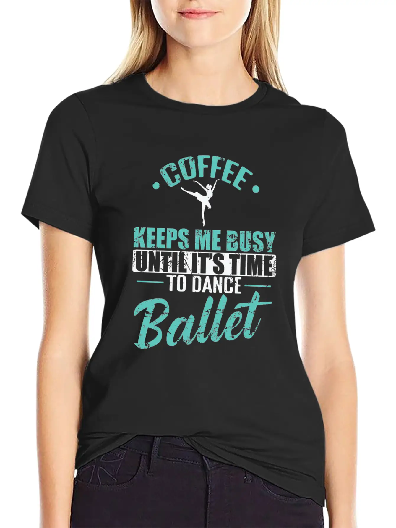 Coffee Keeps Me Busy Time To Dance Ballet Timeless Short Sleeve Tee – Comfy And Minimalist Design