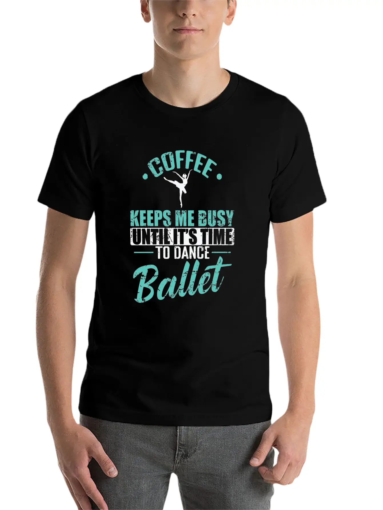 Coffee Keeps Me Busy Time To Dance Ballet Timeless Short Sleeve Tee – Comfy And Minimalist Design