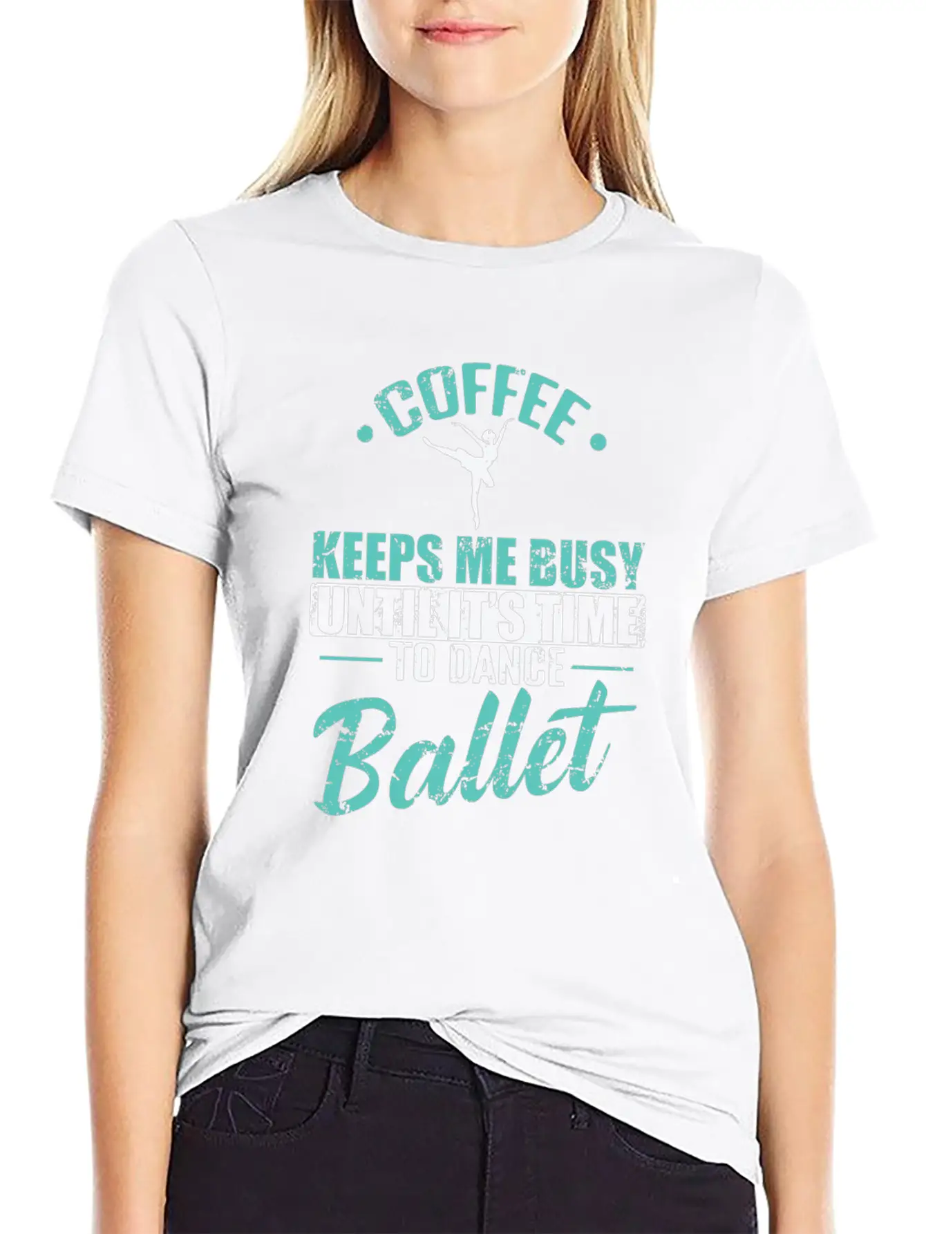 Coffee Keeps Me Busy Time To Dance Ballet Timeless Short Sleeve Tee – Comfy And Minimalist Design