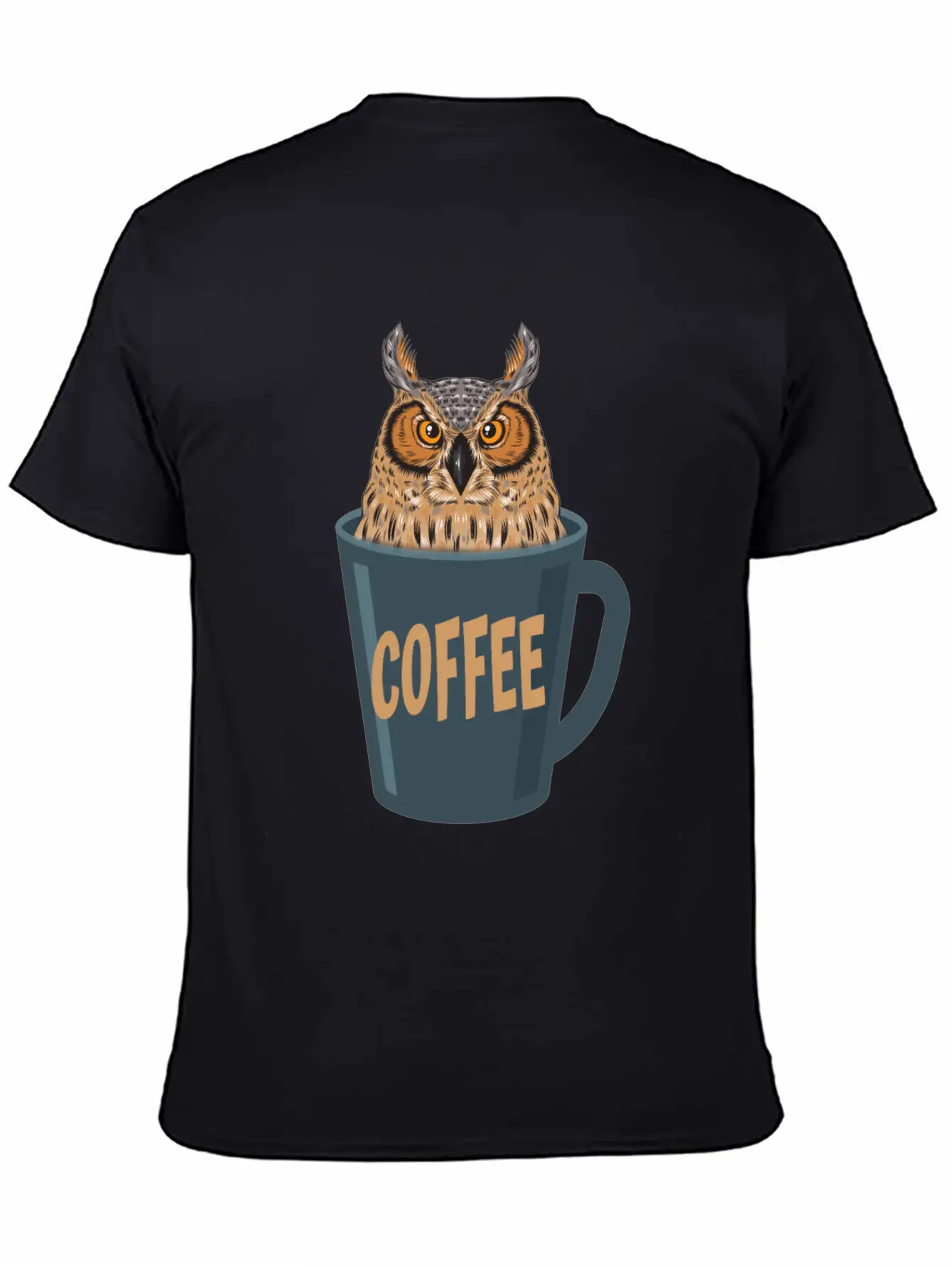 Coffee Lover Owl Stylish Everyday T-Shirt – Unisex Basic Cotton Tee