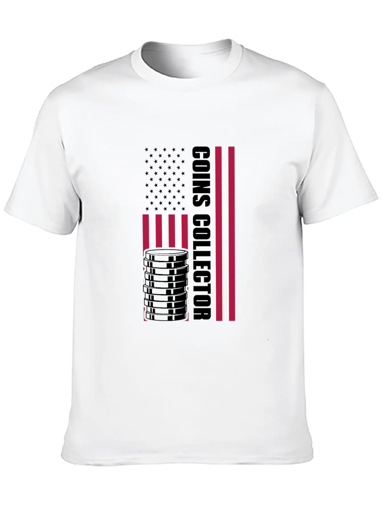 Coins Collector USA American Flag Timeless Short Sleeve Tee – Comfy And Minimalist Design