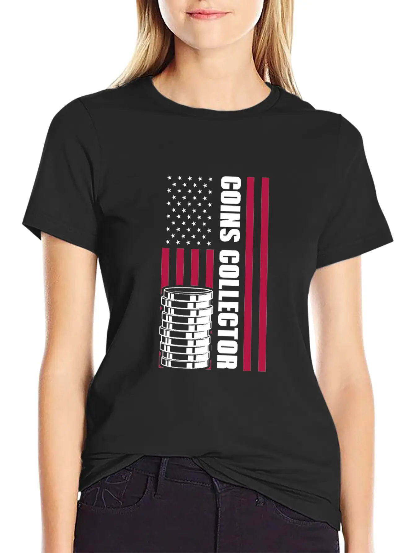 Coins Collector USA American Flag Timeless Short Sleeve Tee – Comfy And Minimalist Design
