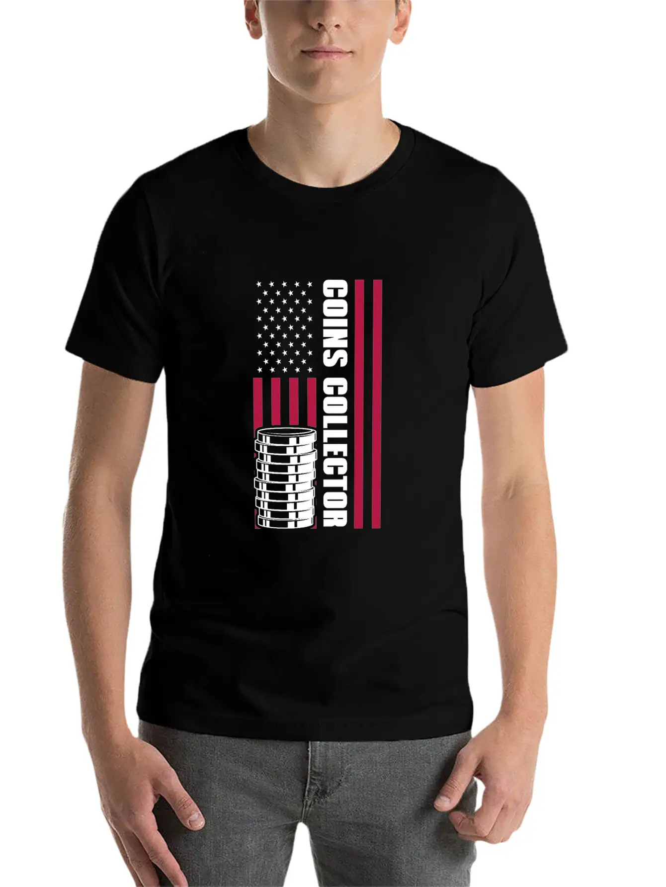 Coins Collector USA American Flag Timeless Short Sleeve Tee – Comfy And Minimalist Design