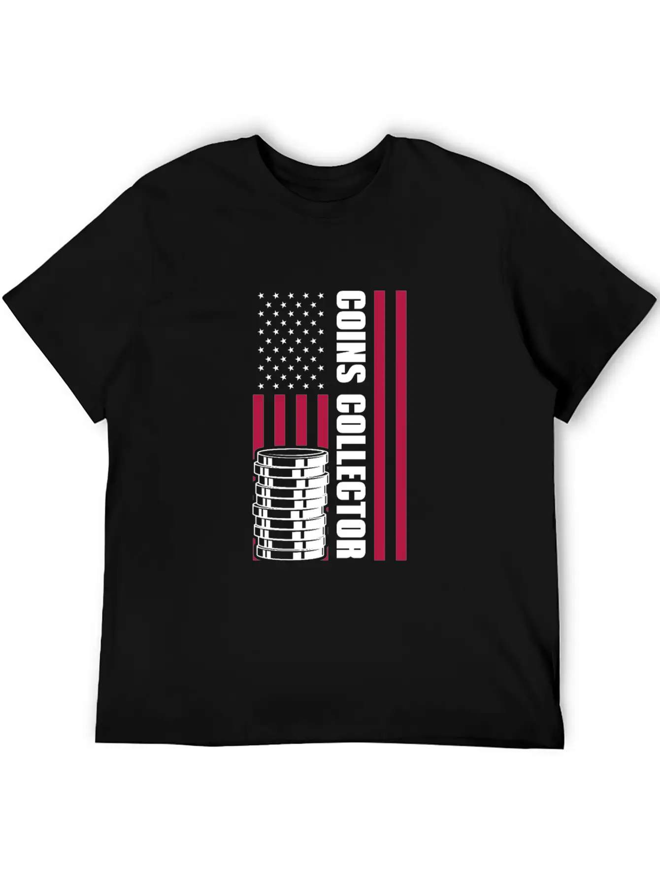 Coins Collector USA American Flag Timeless Short Sleeve Tee – Comfy And Minimalist Design