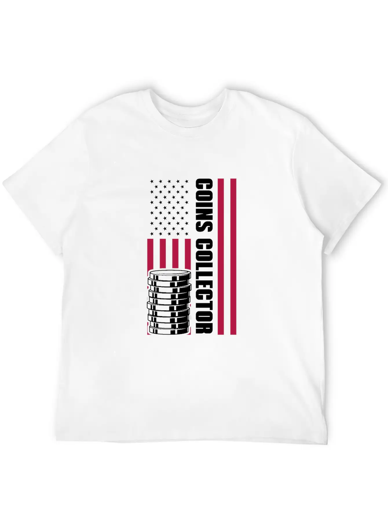 Coins Collector USA American Flag Timeless Short Sleeve Tee – Comfy And Minimalist Design