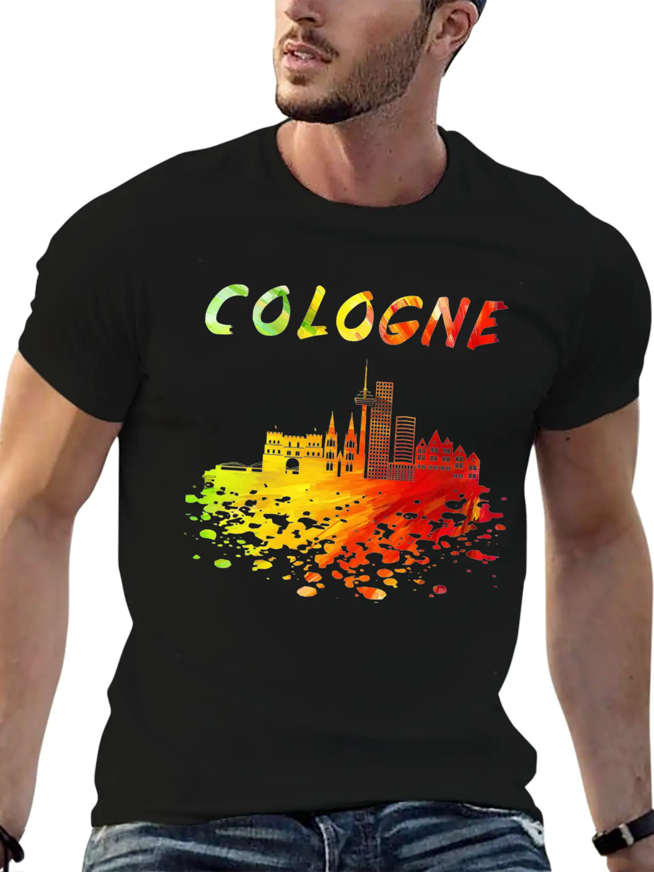 Cologne Skyline / Cathedral City Kölsch Helau Timeless Short Sleeve Tee – Comfy And Minimalist Design