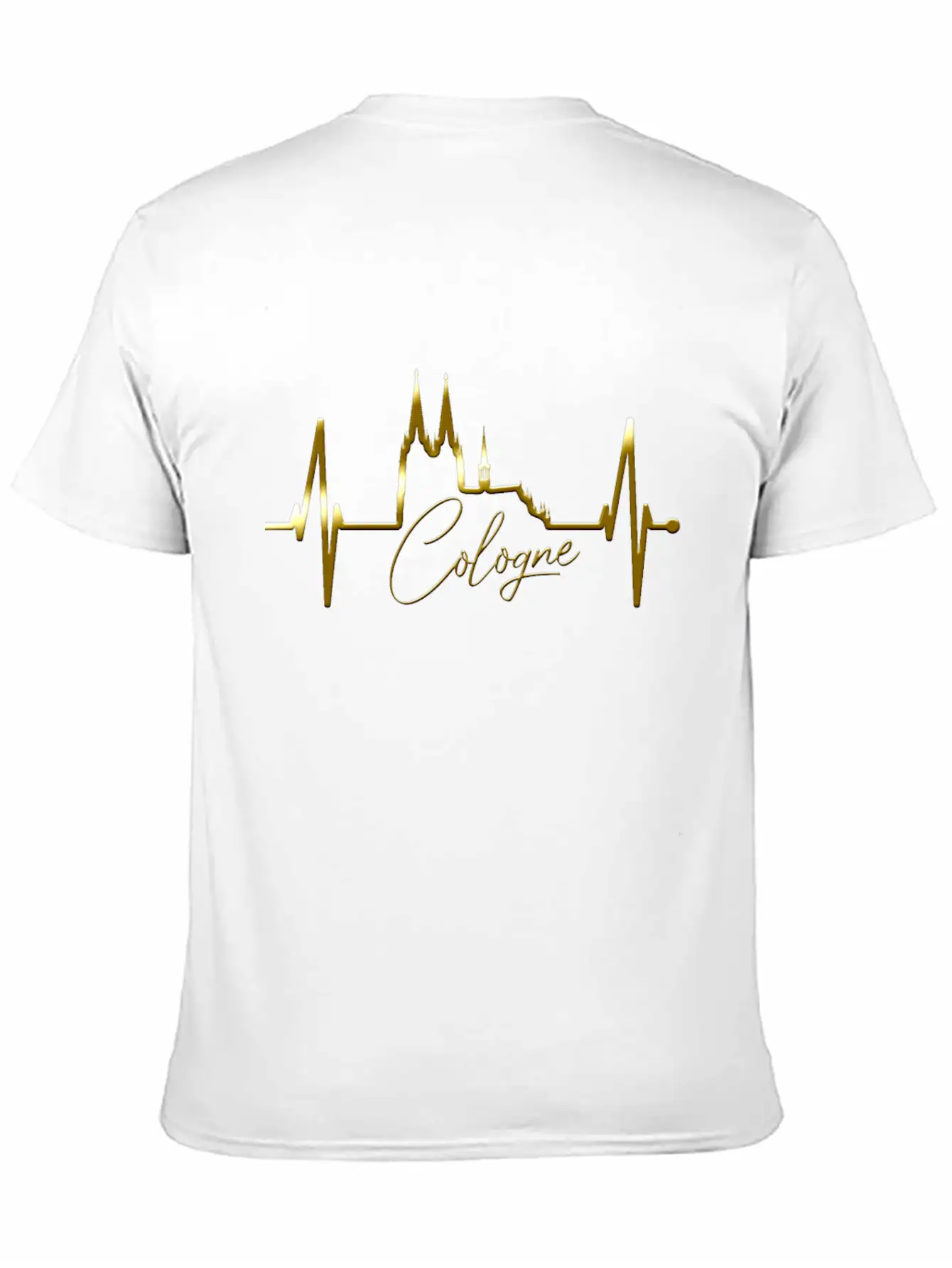 Cologne Skyline Heartbeat Köln Fan Heart Cathedral Basic Graphic T-Shirt – Daily Comfort In Soft Cotton