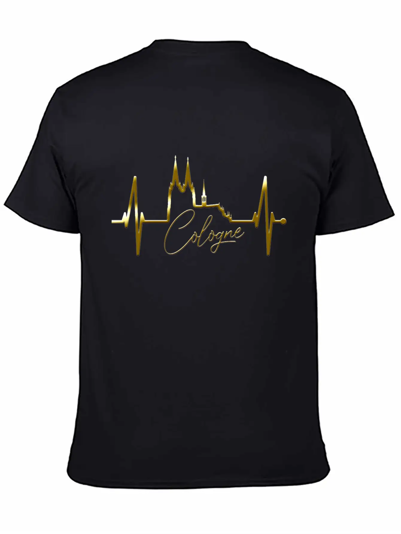 Cologne Skyline Heartbeat Köln Fan Heart Cathedral Basic Graphic T-Shirt – Daily Comfort In Soft Cotton