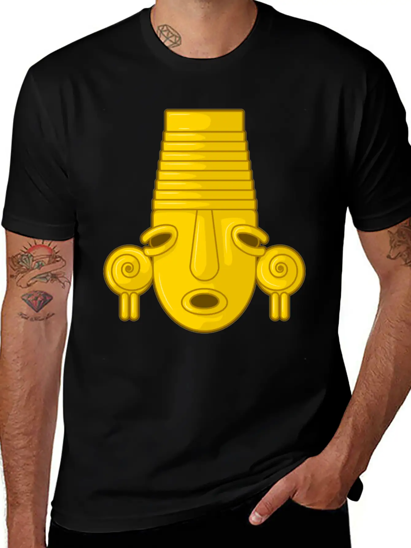 Colombian Calima Native Art Unisex Short Sleeve Soft Cotton T-Shirt – Casual Everyday Wear
