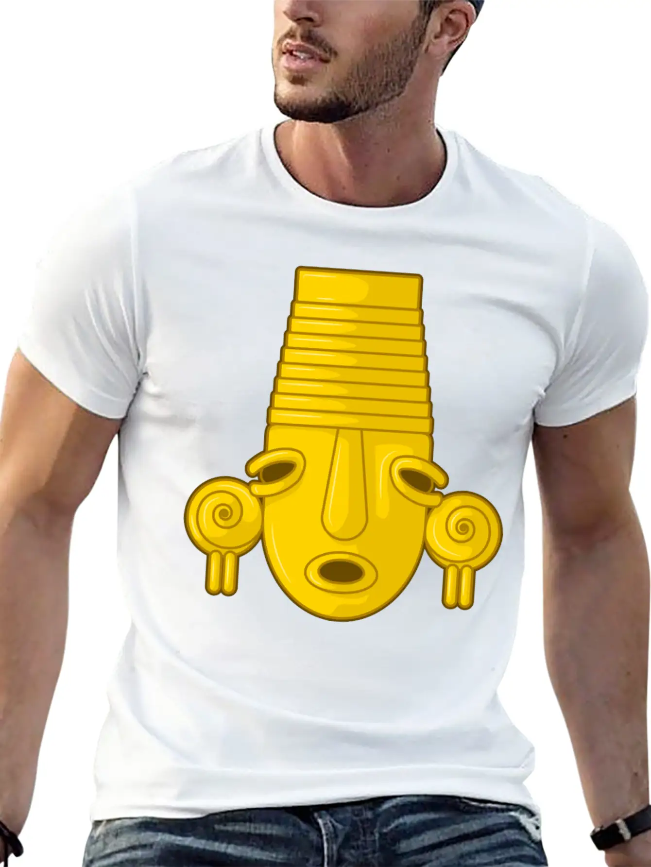 Colombian Calima Native Art Unisex Short Sleeve Soft Cotton T-Shirt – Casual Everyday Wear